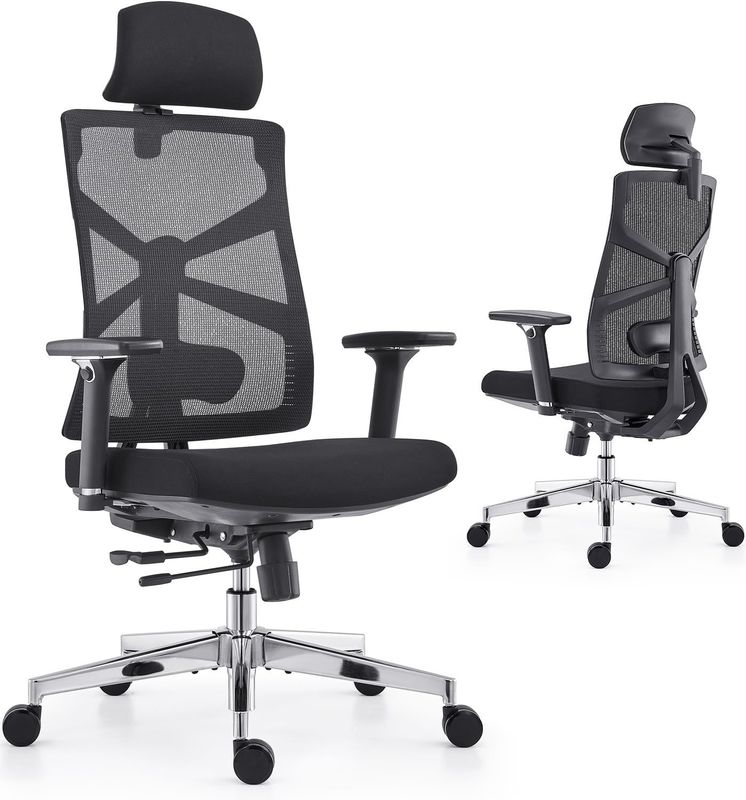 Solid Back High Back Computer Desk Chair with Adaptive Backrest and Y Mail Packing