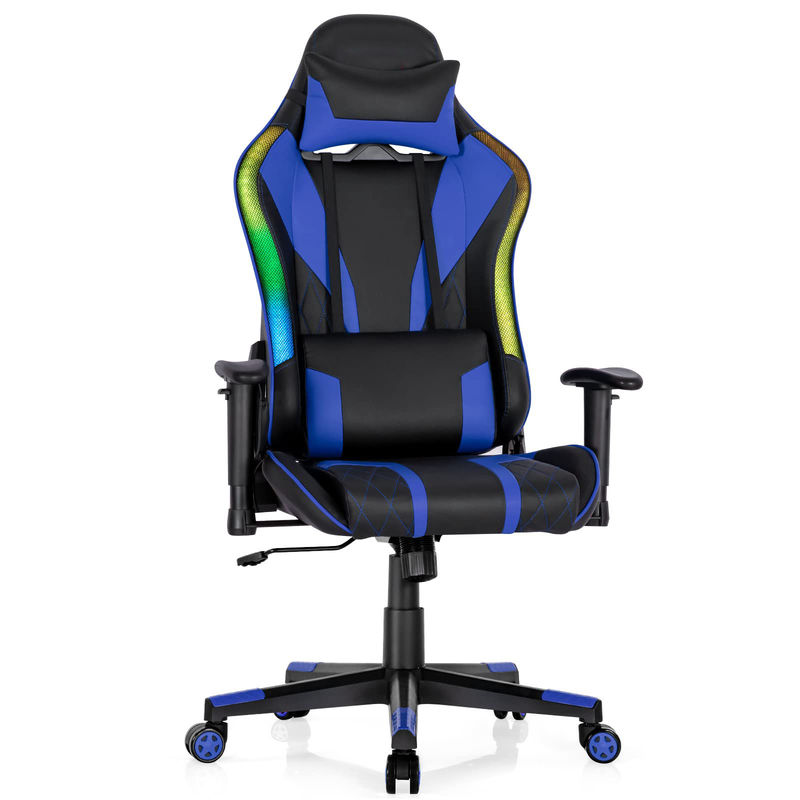 ALINUNU Metal Type Aluminum Racing Ergonomic Gaming Chair with Adjustable Lumbar Support