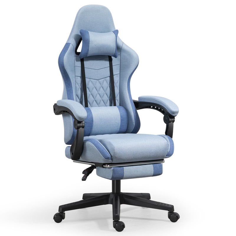ALINUNU Iron Metal Type Swivel Chair Computer Gaming Chair with Footrest and Massage
