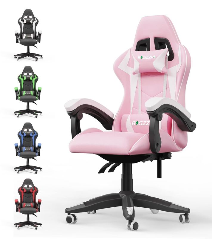 3 Gas Lift Reclining Video Game Chair with Headrest and Lumbar Support Comfortable