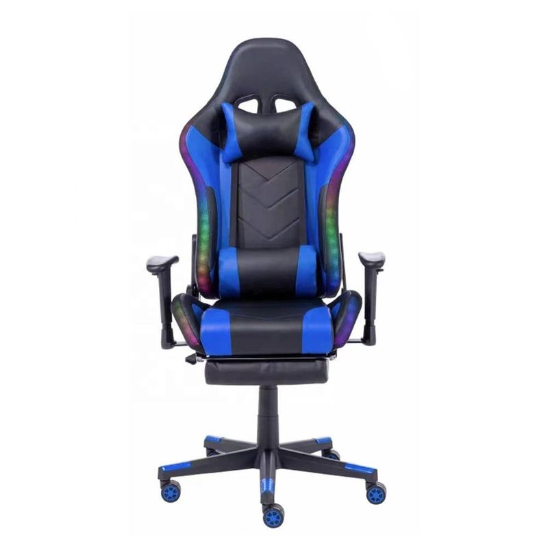 Seat Height 54cm Adjustable Armrest Racing LED Light RGB Gaming Chair with Custom Logo