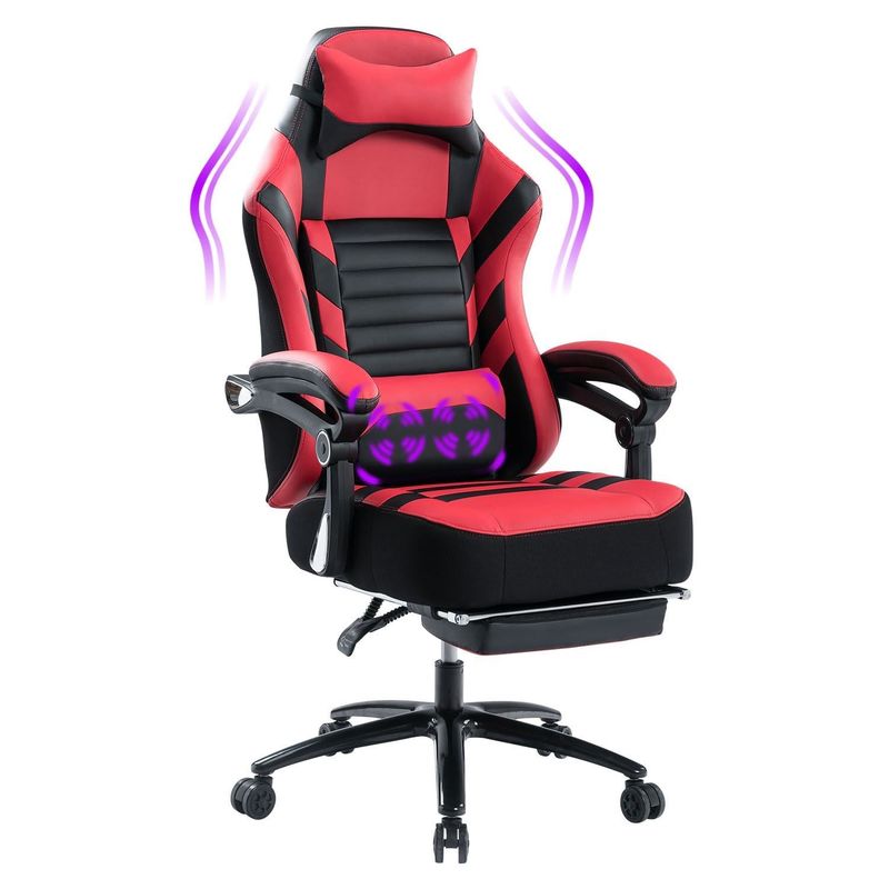 Adjustable Tilt Back Angle Gaming Chair with Footrest and Memory Foam 400lb Capacity
