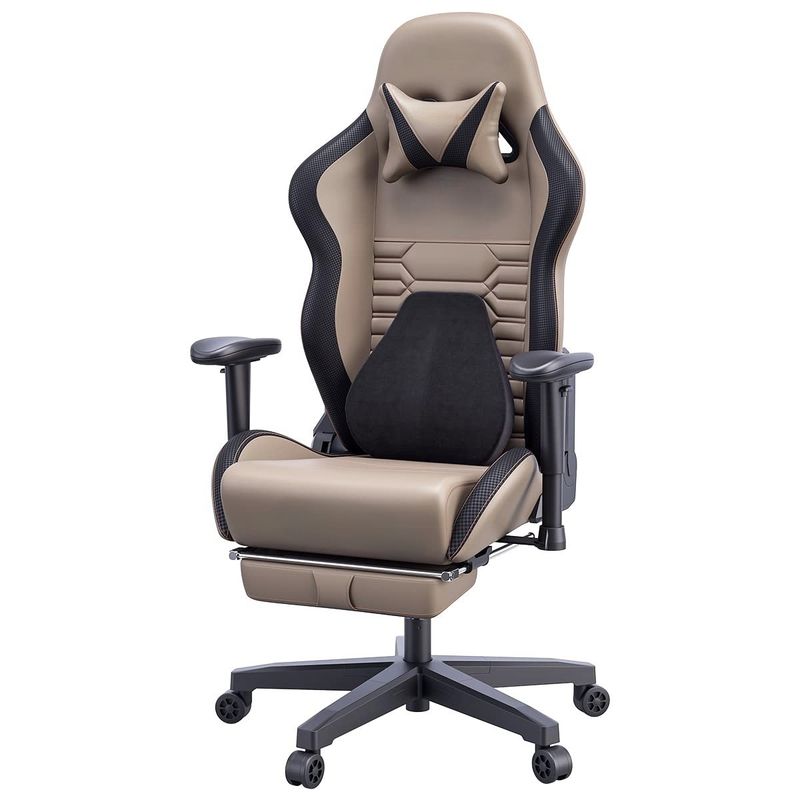 Mute PU Wheel Racing Gaming Chair with Ergonomics Lumbar Support and Mail Packing